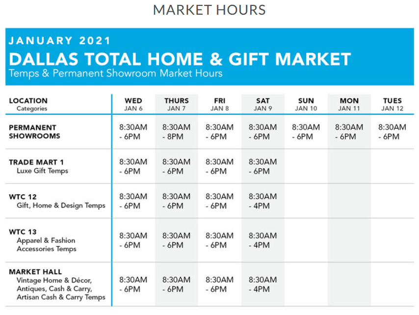 Dallas Total Home & Gift Market is coming, January 612, 2021